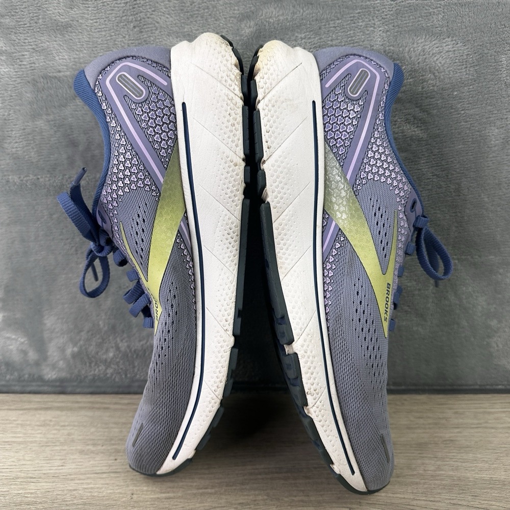 Brooks Ghost 14 Running Shoes Womens 10.5 B Purple Blue Lime 1203561B544 - Picture 3 of 9